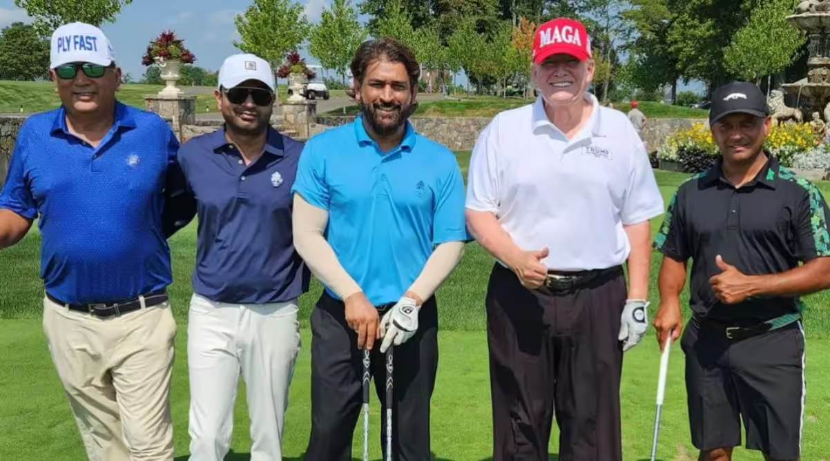 Ms Dhoni Plays Golf With Former Us President Donald Trump, Claims Social Media. Video Viral